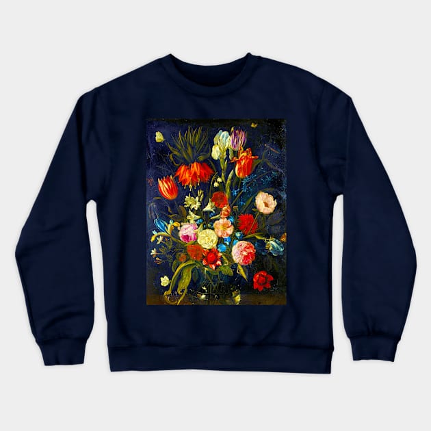 A still life by Jan van Kessel the Elder (digitally enhanced) Crewneck Sweatshirt by Amanda1775